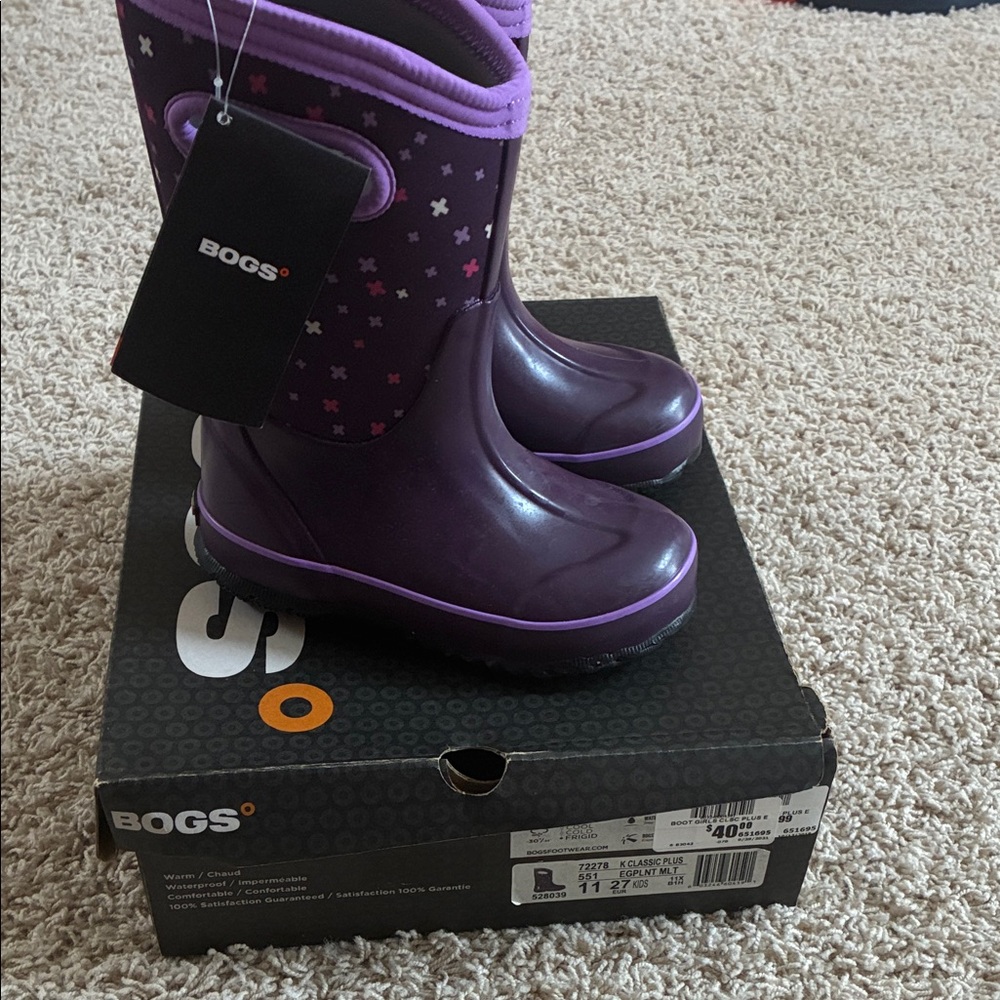 Bogs Kids' Purple Floral Boots
